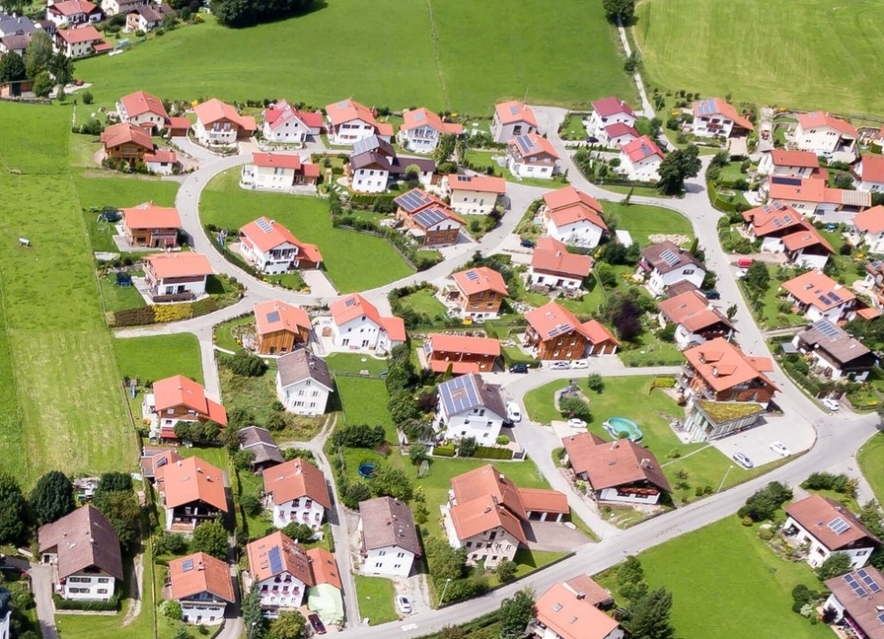 Low risk flood assessment for residential neighborhood in flood zone 1