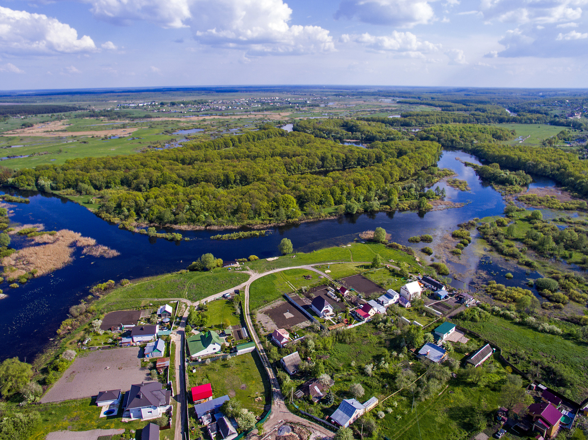 Aerial view of water systems